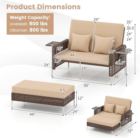 Tangkula Patio Rattan Daybed - Image 4