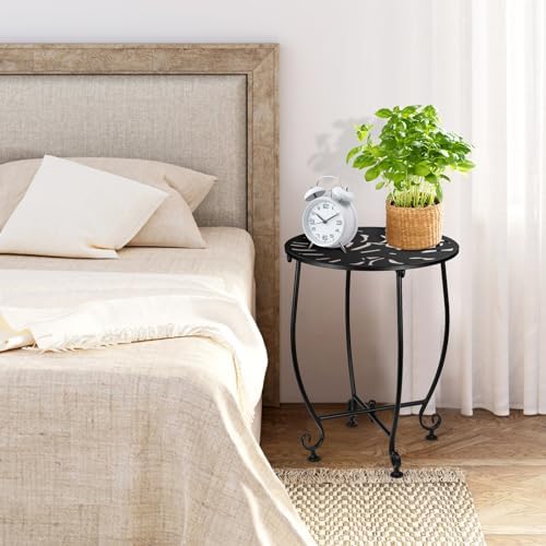17Inch Height Patio Side Table, Outdoor Metal Side Tables, Weather Resistant - Image 6