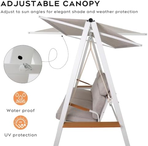 3-Seat Outdoor Porch Swing - Image 3