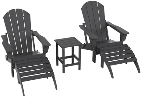 Malibu Outdoor Lounge Chairs Set, 5-Pieces Adirondack Chair Set of 2 by WestinTrends