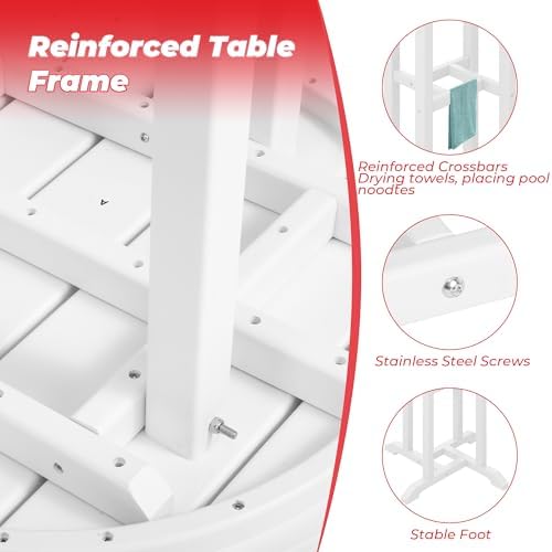 Outdoor Bar Table, Patio Bar Table 3-Pieces Set Bistro Dining Table Pub Table - Image 5