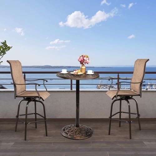 VINGLI 40" Outdoor Bar Table, High Top Table, Cast Aluminum Outdoor Pub Table - Image 6