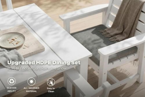 Perli™ 9-Piece Outdoor Dining Set, All-Weather HDPE Patio Furniture - Image 6