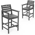 Patio Bar Table, Adirondack Chairs and Table 2 Pieces Set, Outdoor Bar Stools by Orbcove