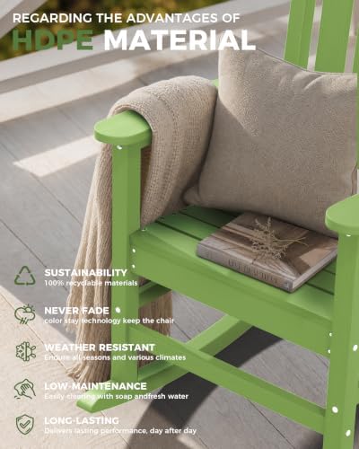 Outdoor Rocking Chairs Set of 4, Oversized Rocking Chair, All Weather - Image 6