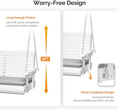 VINGLI 4 FT Heavy Duty Porch Swing - Image 4
