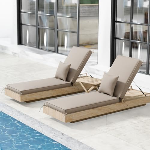 Chaise Lounge Cushions Outdoor Set of 2, Water Fade Resistant - Image 7