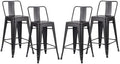 AC Pacific 24” Metal Barstool Set of 4 – Country Rustic Style by ACPacific