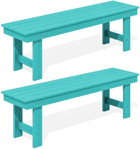 SERWALL 2-Person Backless Outdoor Bench 56 Inches, 2 Pack by SERWALL