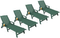 KINGYES HDPE Lounge Chair Outdoor Set of 4, All Weather Pool Lounger by KINGYES