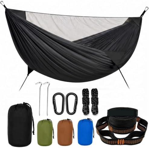 Camping Hammock with Detachable Mosquito Net, 500 Lbs Double Hammock by MIKKUPPA