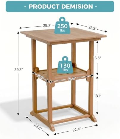 Ciokea 28" Outdoor Bar Table - Image 3