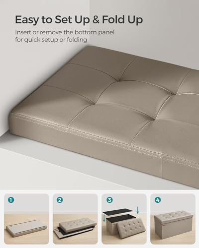 SONGMICS 30 Inches Folding Storage Ottoman Bench - Image 6