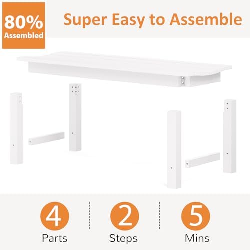 Outdoor Bench, 2-Person Patio Backless Bench Holds up to 800lbs, Weatherproof - Image 6