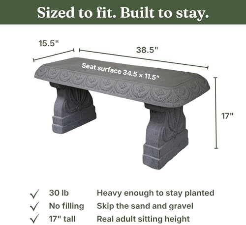 Basalt Grey Garden Bench - Image 3