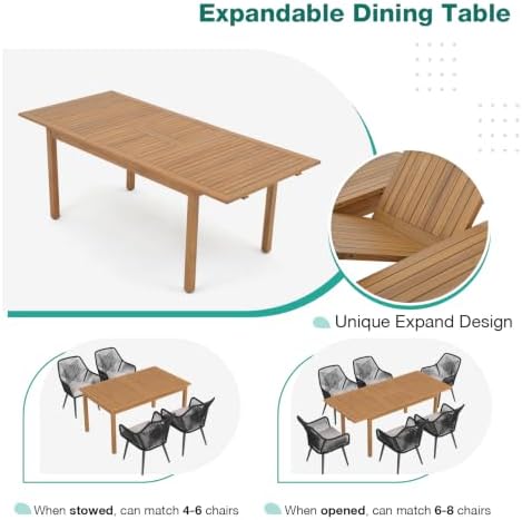 Patiorama 7 Piece Outdoor Dining Set, Cross Back - Image 6