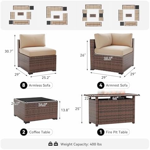 15-Piece Wicker Outdoor Patio Furniture Set - Image 2