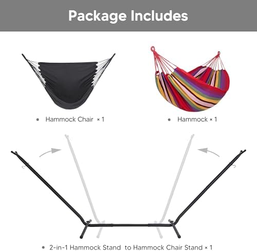 2-in-1 Convertible Backyard Fabric Hammock - Image 3