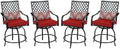 PHI VILLA Outdoor Bar Stools 4 PCS, Cast Iron by PHIVILLA