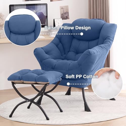 Tiita Lazy Chair with Ottoman, Comfy Reading Accent Chair - Image 4
