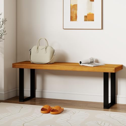 Tangkula Acacia Wood Outdoor Bench - Image 6