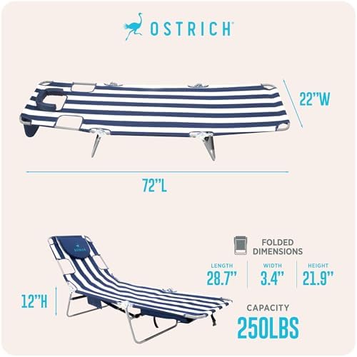 Ostrich Backpack Chaise Lounge, Folding & Reclining Beach Lounger - Image 2