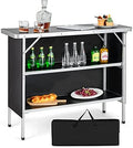 GIANTEX Portable Bar Table for Events, Folding Mobile Bartending Station by Giantex