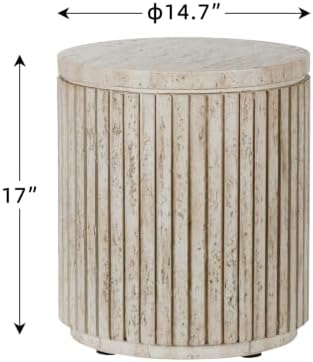 Afterglow Outdoor Side Table Round, Modern End Table Bedside - Image 3