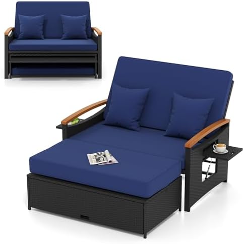 RELAX4LIFE Wicker Patio Outdoor Daybed by RELAX4LIFE