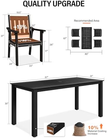 YEFU Patio Dining Chairs Set of 4, Weather Resistant HIPS - Image 5