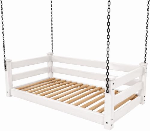 Amish Made White Twin Bed Hanging Daybed Made in USA by EcommersifyInc