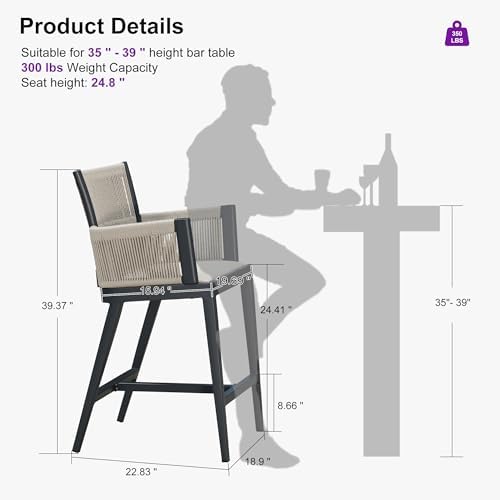 PURPLE LEAF Counter Height Bar Stools Set of 2 - Image 2