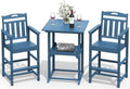 Outdoor Bistro Bar Set, Patio High Top Table and Bar Height Tall Adirondack by Suunyn