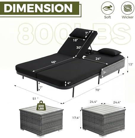 RADIATA 51.2" Double Chaise Lounge Set - Image 2