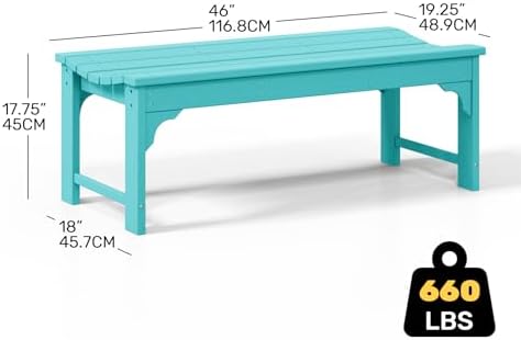 Outdoor Benches Weatherproof, All Weather Resistant Park Bench Poly Lumber - Image 3