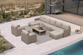 PURPLE LEAF Patio Set 10 PCS w/Table & Ottoman, Deep Seating Rope by PURPLELEAF