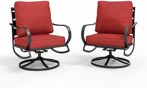 Sophia & William Metal Swivel Patio Chair Set of 2 by SophiaWilliam