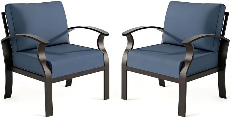 ALAULM Aluminum 2-Seat Patio Furniture Set, Metal Outdoor Furniture Sectional by ALAULM