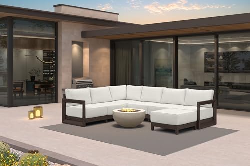 PURPLE LEAF Patio Furniture Set 7 Pcs U-Shaped Conversation Set by Unknown