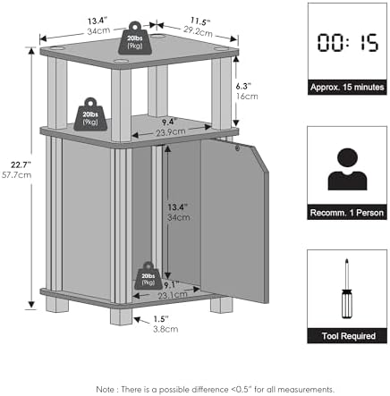 Furinno JUST 3-Tier Night Stand - Image 2