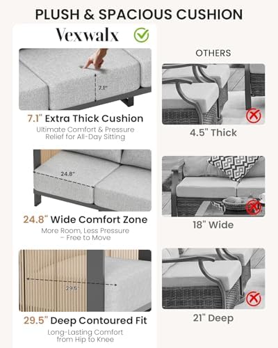 Luxury Patio Furniture Set, Cuvred Loveseat - Image 5