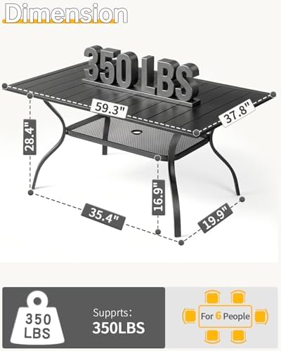 Outdoor Patio Table for 6 Person - Image 3