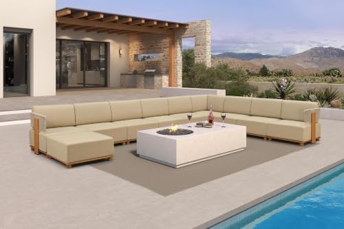 PURPLE LEAF Patio Furniture Set Modular U-Shaped 10 PCS Sofa, 1 Ottoman by Unknown