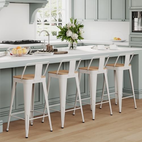 HAOBO Home 30" Metal Bar Stools Counter Height Stool Set of 2 - Image 5