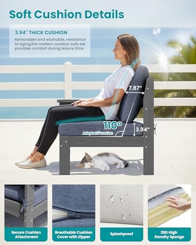SERWALL 2 Pieces Outdoor Sofa - Image 5