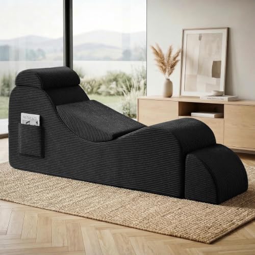 Yoga Chair Lounge for Adult, Ergonomic Foam Chaise Lounge Chair Indoor by NLDDTrailblazersTreasures