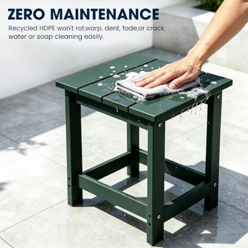 Patio Side Table, Heavy Duty HDPE Outdoor End Table - Image 5