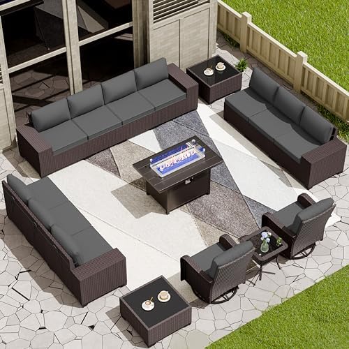 16 PCS Outdoor Patio Furniture Set, Outdoor Sectional Furniture by RTDTD
