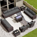 16 PCS Outdoor Patio Furniture Set, Outdoor Sectional Furniture by RTDTD