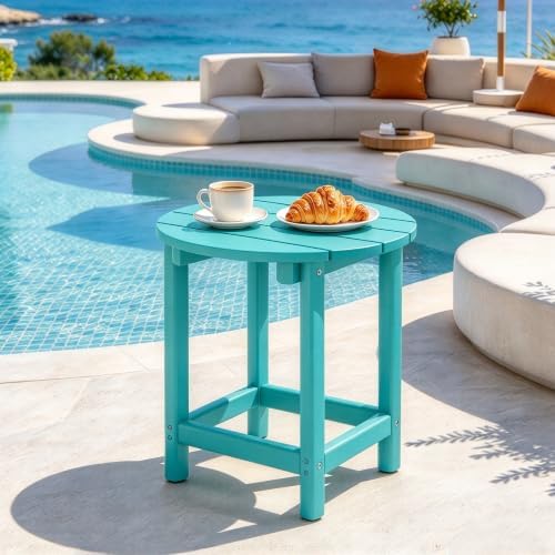 Round Adirondack Patio Side Table End Table, Outdoor Side Tables - Image 6